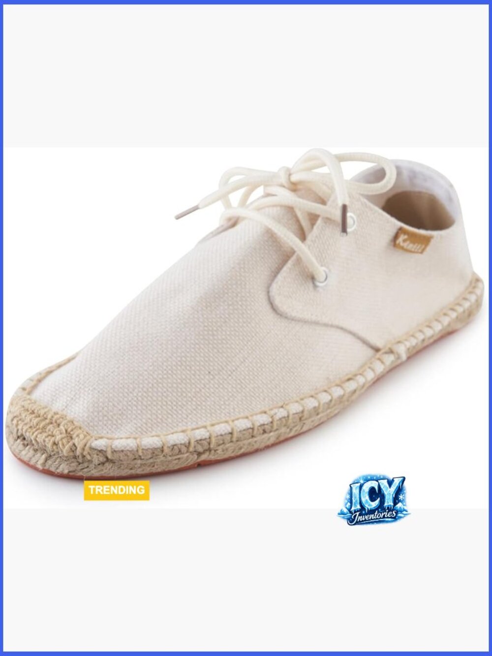 Lace up Casual Canvas Slip on Flat Espadrille Shoes - Picture 1 of 7